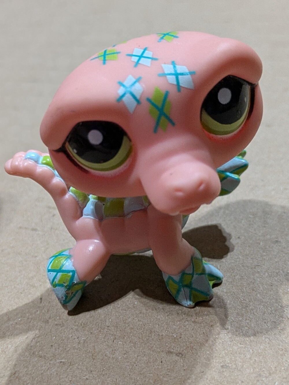 Authentic Littlest Pet Shop #1853 Salmon Pink Crocodile | G2 | Hasbro 2008 | GC